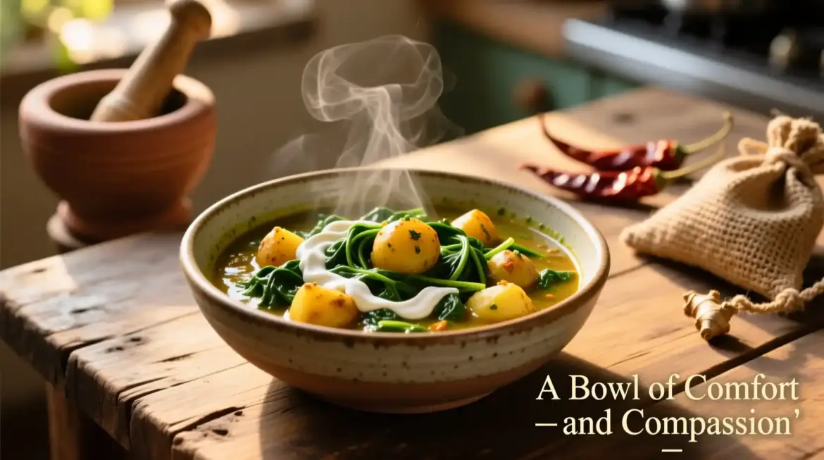 A Bowl of Comfort and Compassion Meera Sodha’s Vegan Pakistani Style Potato and Spinach Curry
