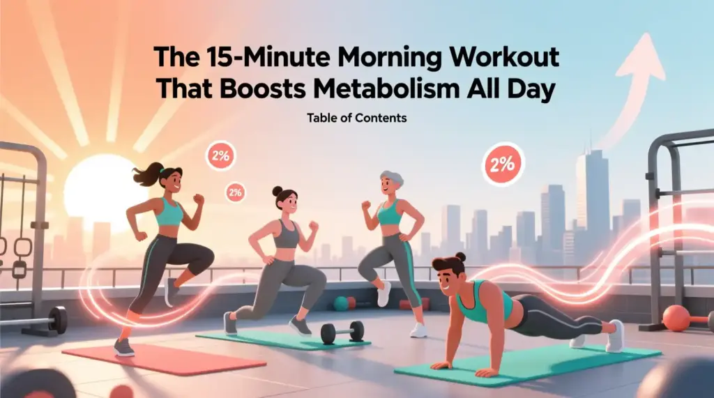 The 15 Minute Morning Workout That Boosts Metabolism All DayTable of Contents The 15 Minute Morning Workout That Boosts Metabolism All DayTable of Contents