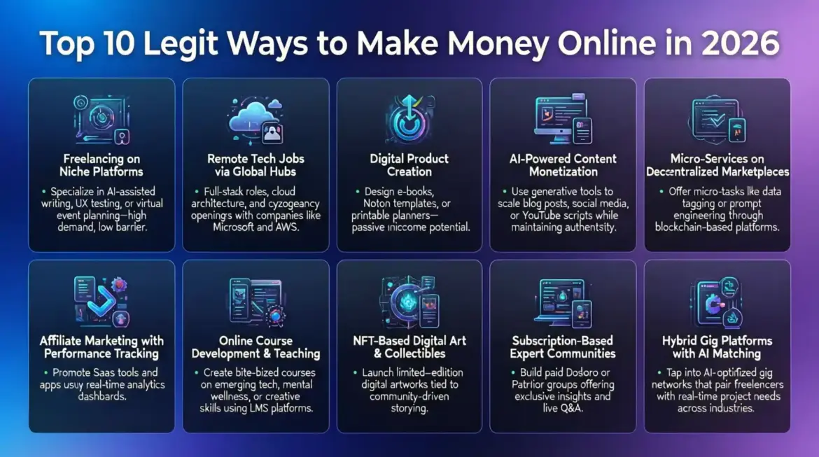 Top 10 Legit Ways to Make Money Online in 2026 (No Scams, Just Real Results)
