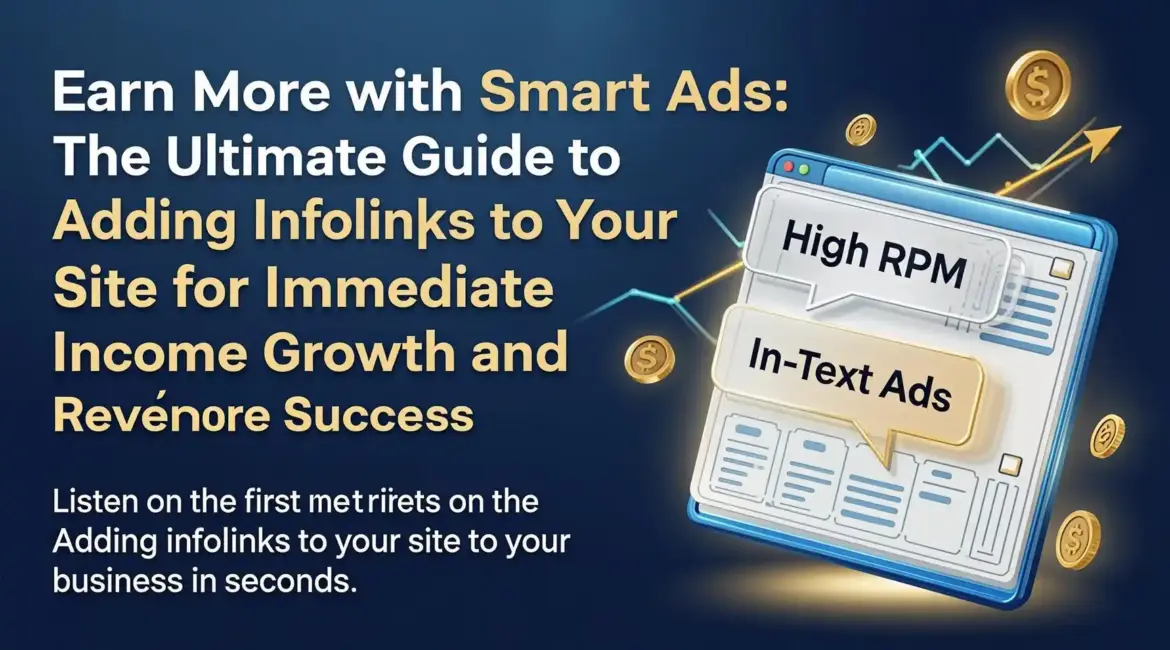 Earn More with Smart Ads The Ultimate Guide to Adding Infolinks to Your Site for Immediate Income Growth and Revenue Success