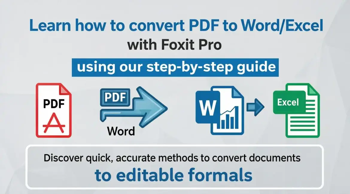Learn how to convert PDF to WordExcel with Foxit Pro using our step by step guide. Discover quick, accurate methods to convert documents to editable formats.